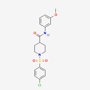 molecular formula C19H21ClN2O4S B3445887 1-[(4-chlorophenyl)sulfonyl]-N-(3-methoxyphenyl)-4-piperidinecarboxamide 