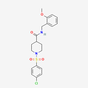molecular formula C20H23ClN2O4S B3445894 1-[(4-chlorophenyl)sulfonyl]-N-(2-methoxybenzyl)-4-piperidinecarboxamide 