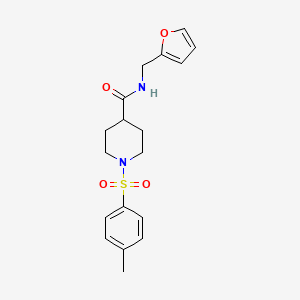 molecular formula C18H22N2O4S B3445932 N-(2-furylmethyl)-1-[(4-methylphenyl)sulfonyl]-4-piperidinecarboxamide 