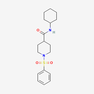 molecular formula C18H26N2O3S B3445952 N-cyclohexyl-1-(phenylsulfonyl)-4-piperidinecarboxamide 