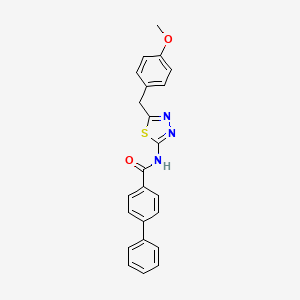 molecular formula C23H19N3O2S B3446012 N-[5-(4-methoxybenzyl)-1,3,4-thiadiazol-2-yl]-4-biphenylcarboxamide 