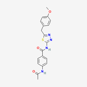 molecular formula C19H18N4O3S B3446020 4-(acetylamino)-N-[5-(4-methoxybenzyl)-1,3,4-thiadiazol-2-yl]benzamide 