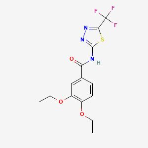 molecular formula C14H14F3N3O3S B3446028 3,4-diethoxy-N-[5-(trifluoromethyl)-1,3,4-thiadiazol-2-yl]benzamide 