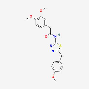 molecular formula C20H21N3O4S B3446036 2-(3,4-dimethoxyphenyl)-N-[5-(4-methoxybenzyl)-1,3,4-thiadiazol-2-yl]acetamide 