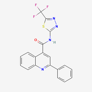 molecular formula C19H11F3N4OS B3446050 2-phenyl-N-[5-(trifluoromethyl)-1,3,4-thiadiazol-2-yl]-4-quinolinecarboxamide 