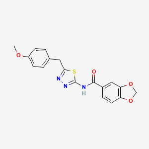 molecular formula C18H15N3O4S B3446062 N-[5-(4-methoxybenzyl)-1,3,4-thiadiazol-2-yl]-1,3-benzodioxole-5-carboxamide 