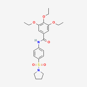 molecular formula C23H30N2O6S B3446073 3,4,5-triethoxy-N-[4-(1-pyrrolidinylsulfonyl)phenyl]benzamide 