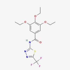 molecular formula C16H18F3N3O4S B3446074 3,4,5-triethoxy-N-[5-(trifluoromethyl)-1,3,4-thiadiazol-2-yl]benzamide 