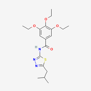 molecular formula C19H27N3O4S B3446079 3,4,5-triethoxy-N-(5-isobutyl-1,3,4-thiadiazol-2-yl)benzamide 