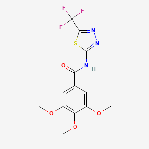 molecular formula C13H12F3N3O4S B3446080 3,4,5-trimethoxy-N-[5-(trifluoromethyl)-1,3,4-thiadiazol-2-yl]benzamide 
