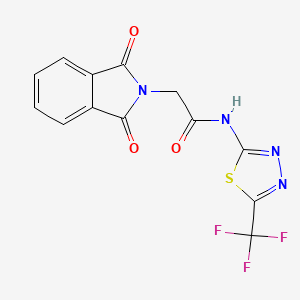 molecular formula C13H7F3N4O3S B3446098 2-(1,3-dioxo-1,3-dihydro-2H-isoindol-2-yl)-N-[5-(trifluoromethyl)-1,3,4-thiadiazol-2-yl]acetamide 