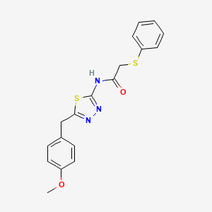 molecular formula C18H17N3O2S2 B3446107 N-[5-(4-methoxybenzyl)-1,3,4-thiadiazol-2-yl]-2-(phenylthio)acetamide 