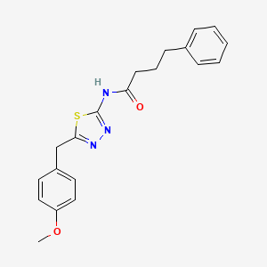 molecular formula C20H21N3O2S B3446112 N-[5-(4-methoxybenzyl)-1,3,4-thiadiazol-2-yl]-4-phenylbutanamide 