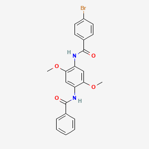 molecular formula C22H19BrN2O4 B3446114 N-[4-(benzoylamino)-2,5-dimethoxyphenyl]-4-bromobenzamide 