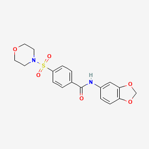 molecular formula C18H18N2O6S B3446122 N-1,3-benzodioxol-5-yl-4-(4-morpholinylsulfonyl)benzamide 