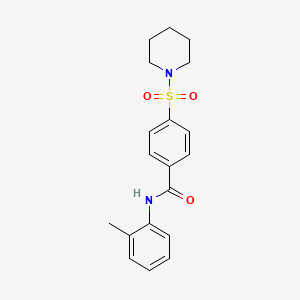 molecular formula C19H22N2O3S B3446123 N-(2-methylphenyl)-4-(1-piperidinylsulfonyl)benzamide 