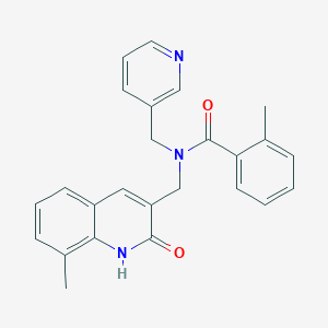 N-[(2-hydroxy-8-methyl-3-quinolinyl)methyl]-2-methyl-N-(3-pyridinylmethyl)benzamide