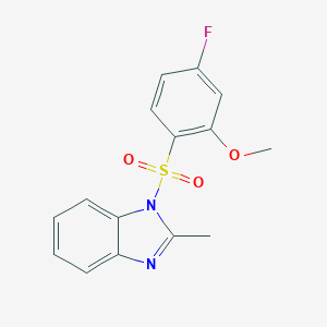 molecular formula C15H13FN2O3S B344613 1-(4-Fluoro-2-methoxy-benzenesulfonyl)-2-methyl-1H-benzoimidazole CAS No. 797806-55-4