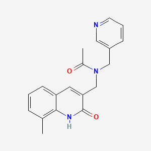 molecular formula C19H19N3O2 B3446134 N-[(2-hydroxy-8-methyl-3-quinolinyl)methyl]-N-(3-pyridinylmethyl)acetamide 