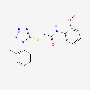 molecular formula C18H19N5O2S B3446139 2-{[1-(2,4-dimethylphenyl)-1H-tetrazol-5-yl]thio}-N-(2-methoxyphenyl)acetamide 