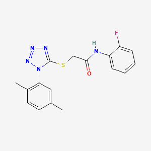 molecular formula C17H16FN5OS B3446143 2-{[1-(2,5-dimethylphenyl)-1H-tetrazol-5-yl]thio}-N-(2-fluorophenyl)acetamide 