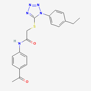 molecular formula C19H19N5O2S B3446147 N-(4-acetylphenyl)-2-{[1-(4-ethylphenyl)-1H-tetrazol-5-yl]thio}acetamide 