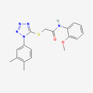 molecular formula C18H19N5O2S B3446155 2-{[1-(3,4-dimethylphenyl)-1H-tetrazol-5-yl]thio}-N-(2-methoxyphenyl)acetamide 