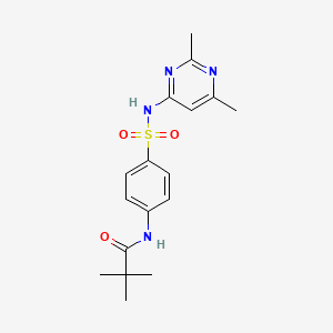 molecular formula C17H22N4O3S B3446156 N-(4-{[(2,6-dimethyl-4-pyrimidinyl)amino]sulfonyl}phenyl)-2,2-dimethylpropanamide 