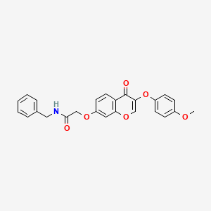 molecular formula C25H21NO6 B3446161 N-benzyl-2-{[3-(4-methoxyphenoxy)-4-oxo-4H-chromen-7-yl]oxy}acetamide 