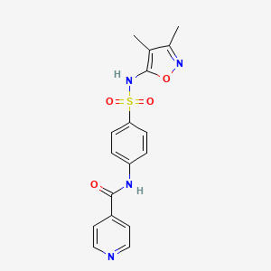 molecular formula C17H16N4O4S B3446173 N-(4-{[(3,4-dimethyl-5-isoxazolyl)amino]sulfonyl}phenyl)isonicotinamide 
