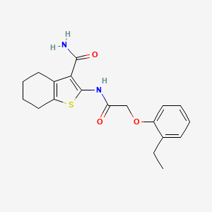 molecular formula C19H22N2O3S B3446174 2-{[(2-ethylphenoxy)acetyl]amino}-4,5,6,7-tetrahydro-1-benzothiophene-3-carboxamide 