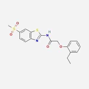 molecular formula C18H18N2O4S2 B3446181 2-(2-ethylphenoxy)-N-[6-(methylsulfonyl)-1,3-benzothiazol-2-yl]acetamide 