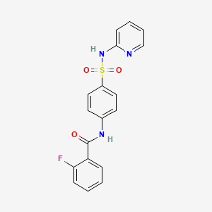 molecular formula C18H14FN3O3S B3446208 2-fluoro-N-{4-[(2-pyridinylamino)sulfonyl]phenyl}benzamide 