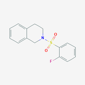 molecular formula C15H14FNO2S B344621 2-[(2-Fluorophenyl)sulfonyl]-1,2,3,4-tetrahydroisoquinoline CAS No. 483348-14-7