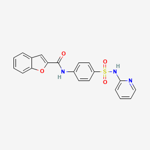 molecular formula C20H15N3O4S B3446215 N-{4-[(2-pyridinylamino)sulfonyl]phenyl}-1-benzofuran-2-carboxamide 