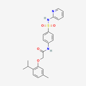 molecular formula C23H25N3O4S B3446225 2-(2-isopropyl-5-methylphenoxy)-N-{4-[(2-pyridinylamino)sulfonyl]phenyl}acetamide 