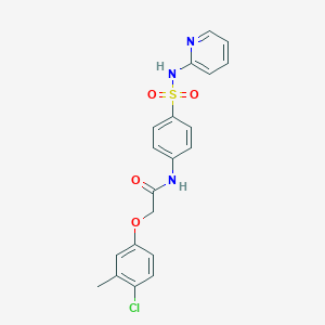 molecular formula C20H18ClN3O4S B3446229 2-(4-chloro-3-methylphenoxy)-N-{4-[(2-pyridinylamino)sulfonyl]phenyl}acetamide 