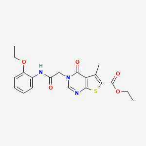 molecular formula C20H21N3O5S B3446256 ethyl 3-{2-[(2-ethoxyphenyl)amino]-2-oxoethyl}-5-methyl-4-oxo-3,4-dihydrothieno[2,3-d]pyrimidine-6-carboxylate 