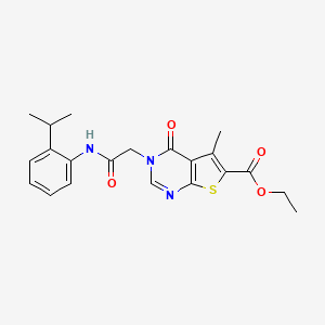 molecular formula C21H23N3O4S B3446281 ethyl 3-{2-[(2-isopropylphenyl)amino]-2-oxoethyl}-5-methyl-4-oxo-3,4-dihydrothieno[2,3-d]pyrimidine-6-carboxylate 