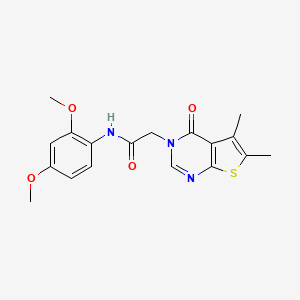 molecular formula C18H19N3O4S B3446285 N-(2,4-dimethoxyphenyl)-2-(5,6-dimethyl-4-oxothieno[2,3-d]pyrimidin-3(4H)-yl)acetamide 