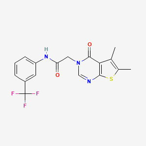 molecular formula C17H14F3N3O2S B3446291 2-(5,6-dimethyl-4-oxothieno[2,3-d]pyrimidin-3(4H)-yl)-N-[3-(trifluoromethyl)phenyl]acetamide 