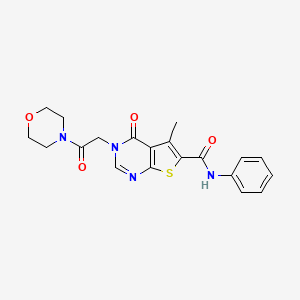 molecular formula C20H20N4O4S B3446305 5-methyl-3-[2-(4-morpholinyl)-2-oxoethyl]-4-oxo-N-phenyl-3,4-dihydrothieno[2,3-d]pyrimidine-6-carboxamide 