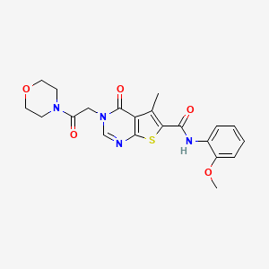 molecular formula C21H22N4O5S B3446319 N-(2-methoxyphenyl)-5-methyl-3-[2-(4-morpholinyl)-2-oxoethyl]-4-oxo-3,4-dihydrothieno[2,3-d]pyrimidine-6-carboxamide 