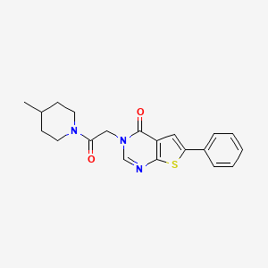 molecular formula C20H21N3O2S B3446333 3-[2-(4-methyl-1-piperidinyl)-2-oxoethyl]-6-phenylthieno[2,3-d]pyrimidin-4(3H)-one 