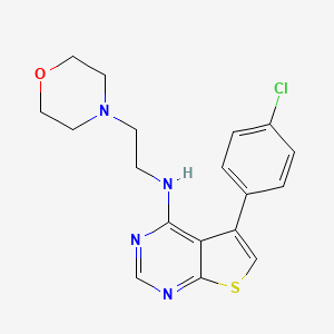 molecular formula C18H19ClN4OS B3446345 5-(4-chlorophenyl)-N-[2-(4-morpholinyl)ethyl]thieno[2,3-d]pyrimidin-4-amine 