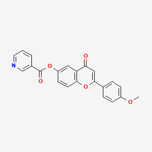 molecular formula C22H15NO5 B3446348 2-(4-methoxyphenyl)-4-oxo-4H-chromen-6-yl nicotinate 