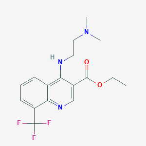 molecular formula C17H20F3N3O2 B3446367 ethyl 4-{[2-(dimethylamino)ethyl]amino}-8-(trifluoromethyl)-3-quinolinecarboxylate 