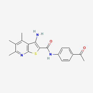 N-(4-acetylphenyl)-3-amino-4,5,6-trimethylthieno[2,3-b]pyridine-2-carboxamide
