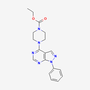 molecular formula C18H20N6O2 B3446408 ethyl 4-(1-phenyl-1H-pyrazolo[3,4-d]pyrimidin-4-yl)-1-piperazinecarboxylate 