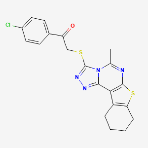molecular formula C20H17ClN4OS2 B3446445 1-(4-chlorophenyl)-2-[(5-methyl-8,9,10,11-tetrahydro[1]benzothieno[3,2-e][1,2,4]triazolo[4,3-c]pyrimidin-3-yl)thio]ethanone 